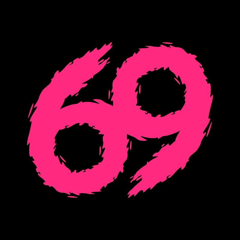 69 numéro icône rose