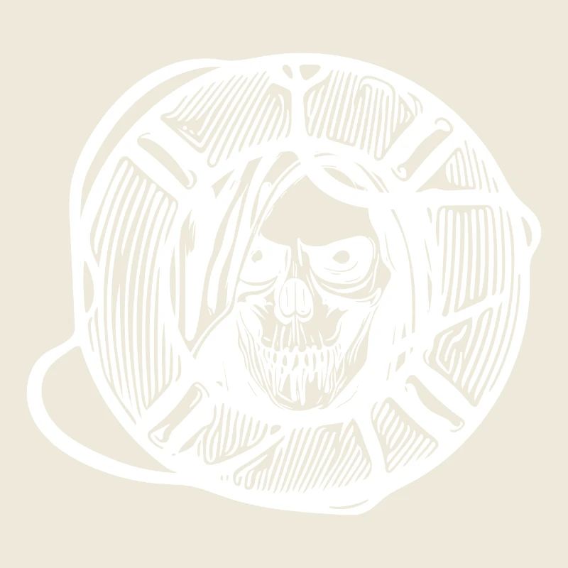 Lifebuoy with skull lifeguard face