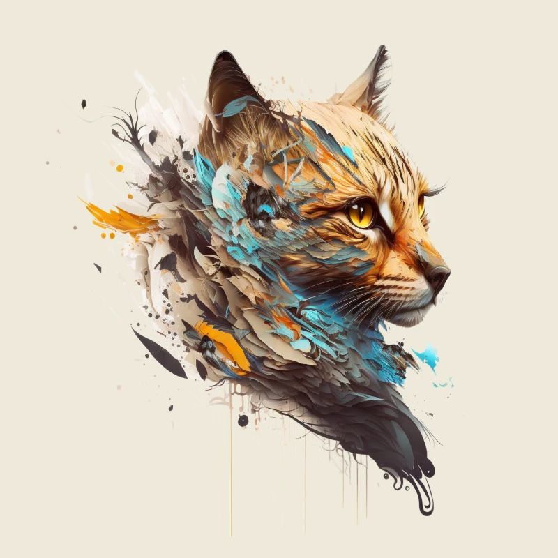 Cute big cat in side profile