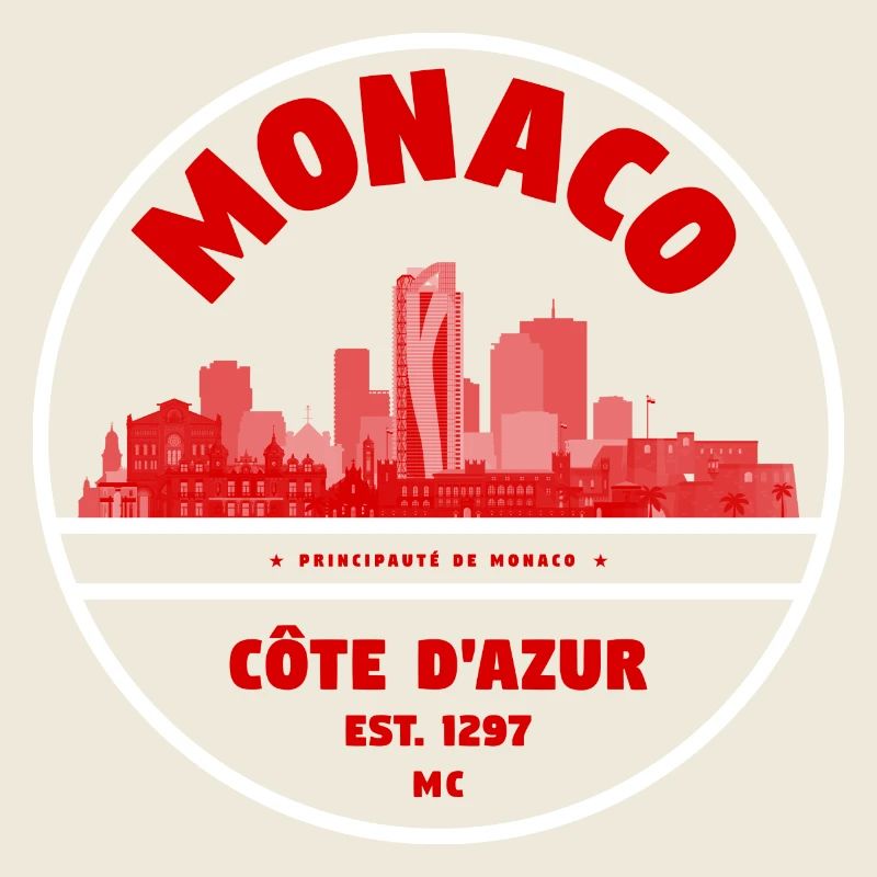 Monaco Côte d'Azur Skyline Abzeichen