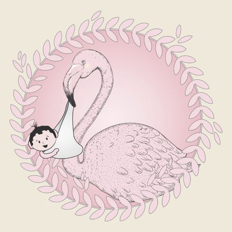 Flamingo amène le bébé au lieu de la cigogne