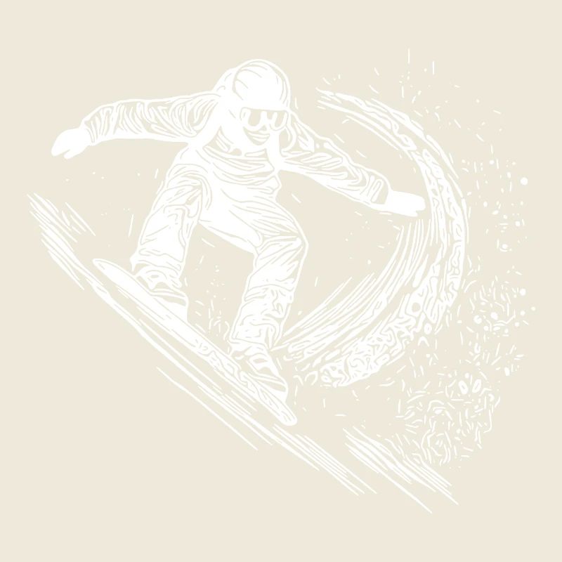 Deep Snow Snowboard Ride Jump Style Move