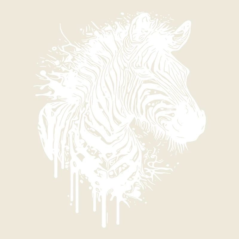 Wild Zebra Splash Tattoo Style