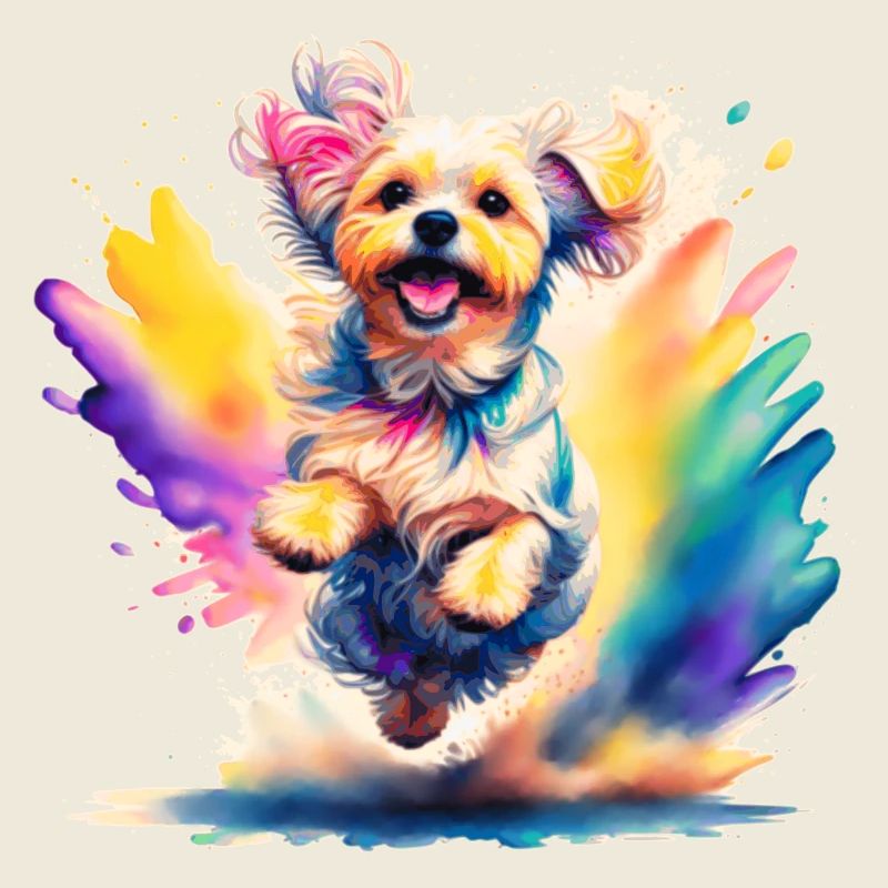 Malteserwelpe springt