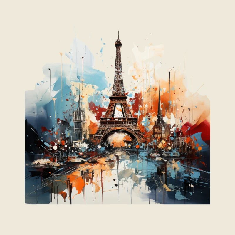 Faszinierendes abstraktes Gemälde des Eiffelturms
