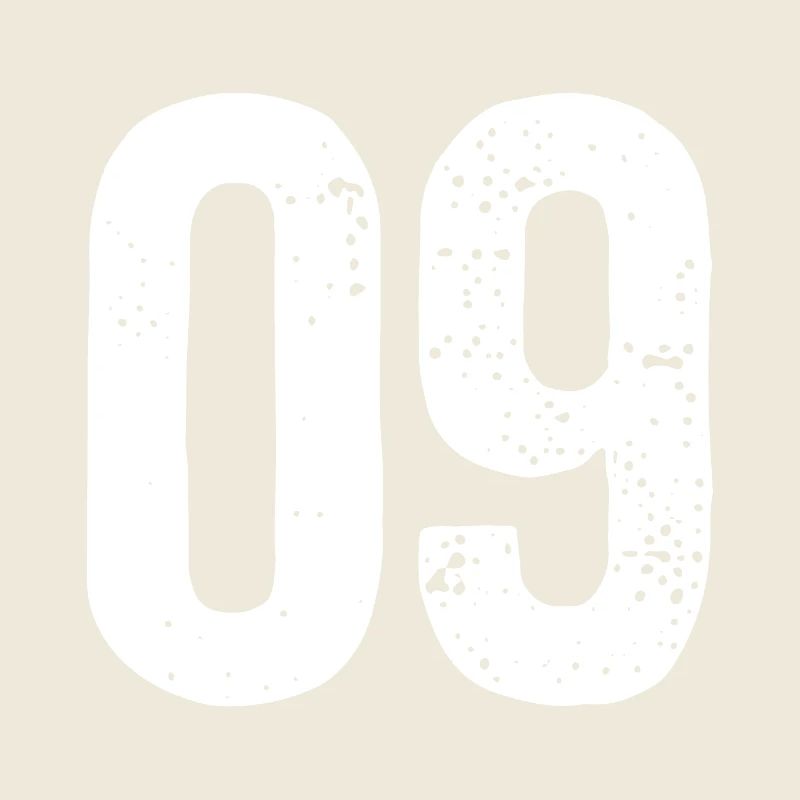 09 Numbers White