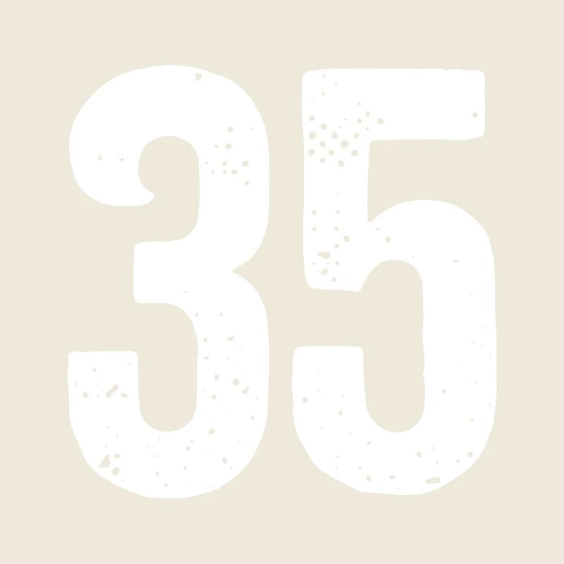 35 Numbers White