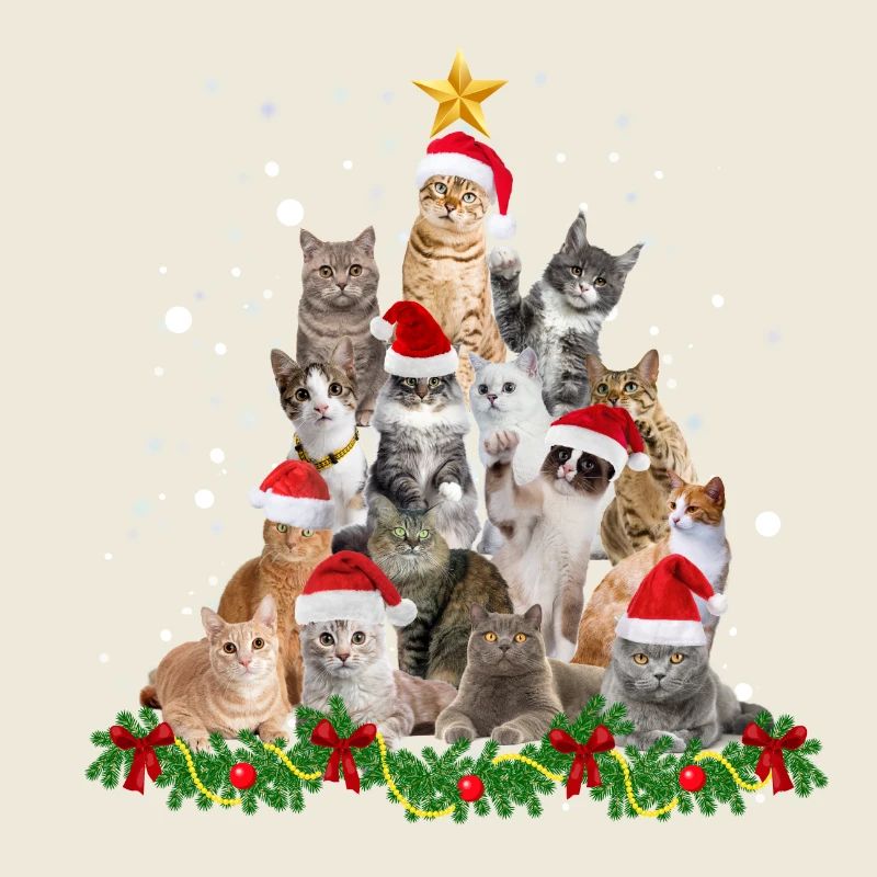 Lustige Katzen Weihnachtsbaum