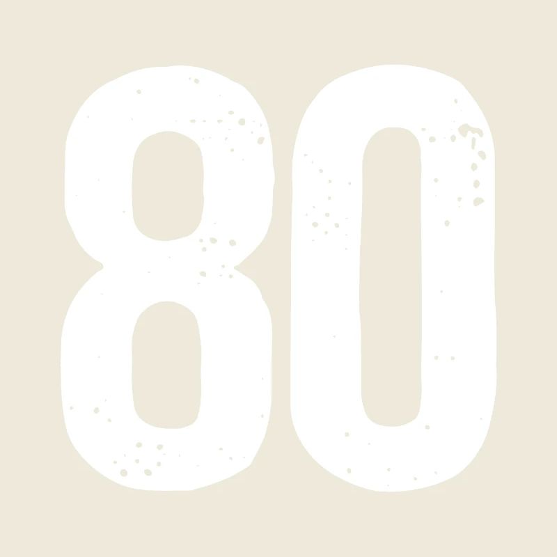 80 Numbers White