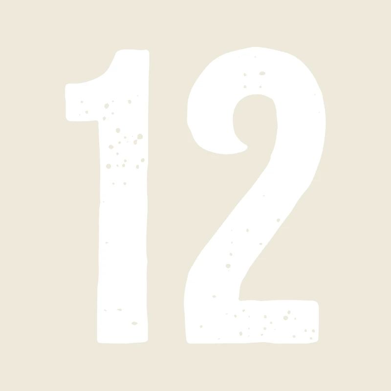 12 Numéros Blanc