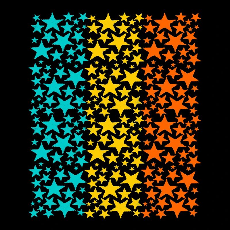Glowing Rainbow Stars Pattern