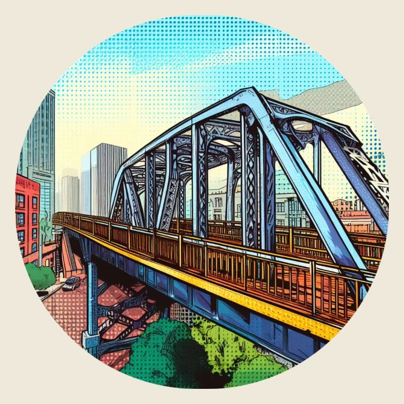 Comic Bridge in City