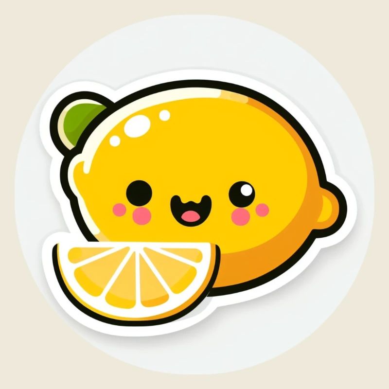 Mignon citron jaune rieur dans le style comique