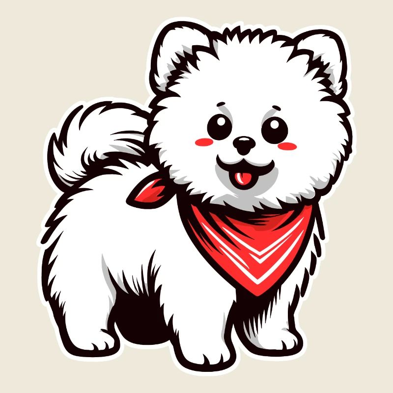 DOG MALTESE DWARF POINTED SAMOYED POODLE BANDANA