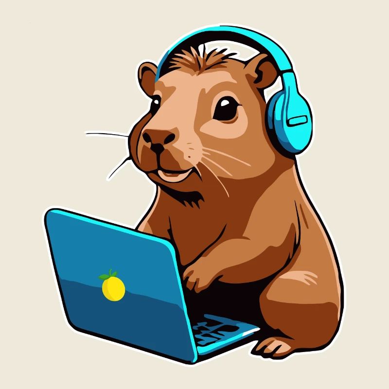 Capybara Programmer Coder Computer