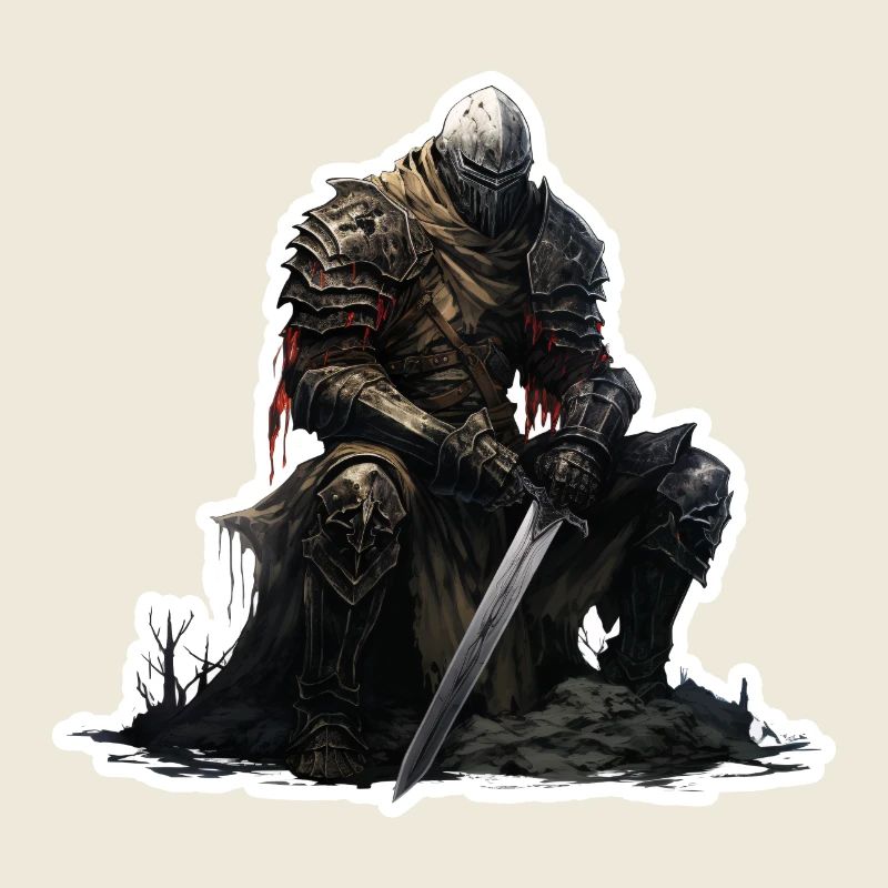 Warrior Armor Sword Campfire Fantasy Shirt