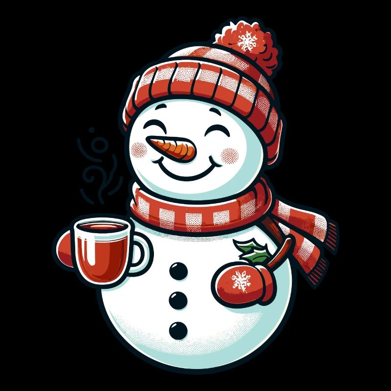 SNOWMAN COLD DRINK HEAT COFFEE TEA WINTER