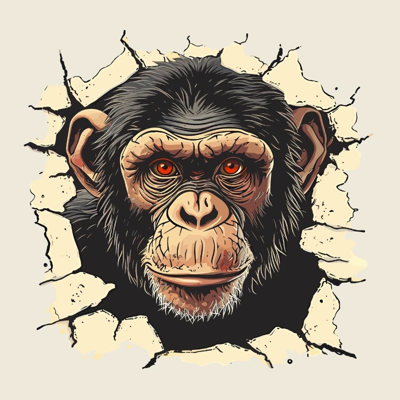 singe, tête de singe, chimpanzé, singe