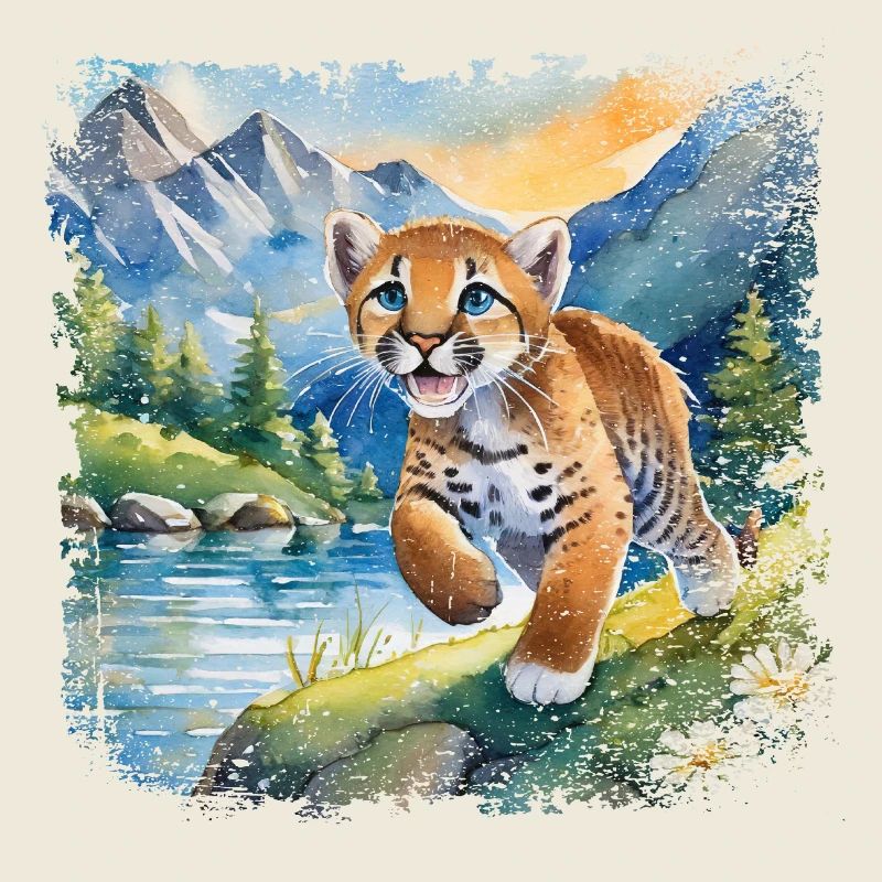Niedlicher junger Tiger | Kinderbuchstil