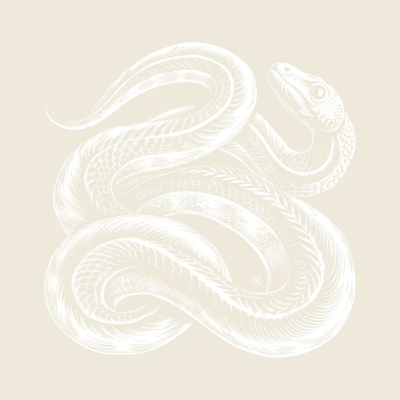 Serpent blanc entrelacé