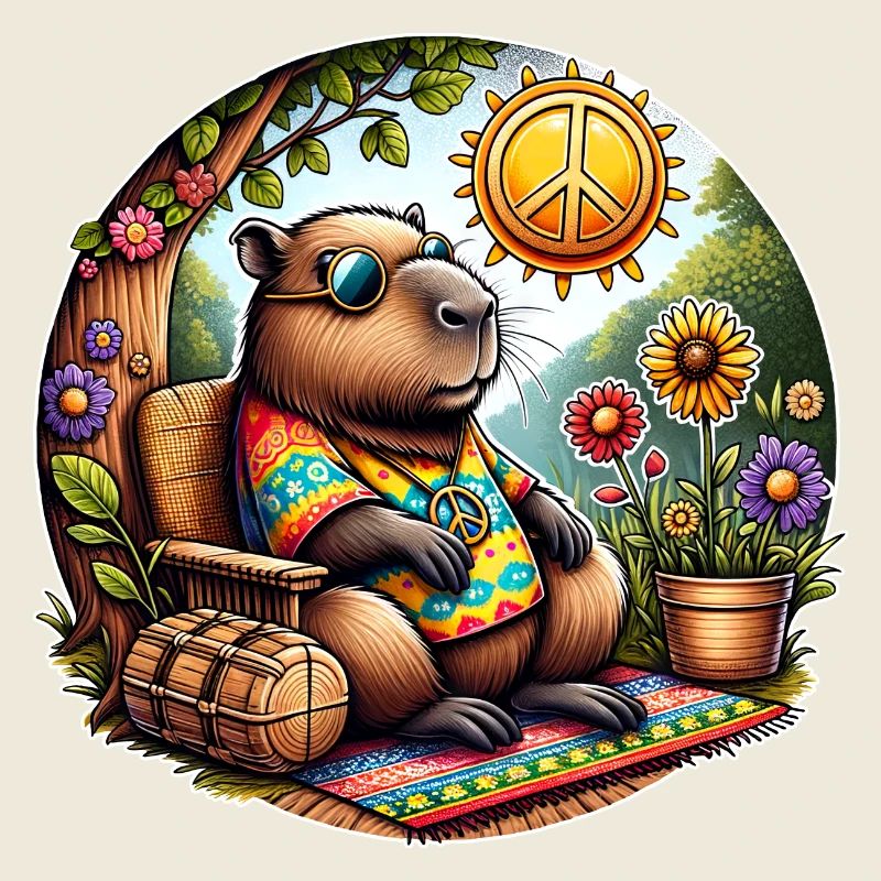 Capybara Hippie Peace