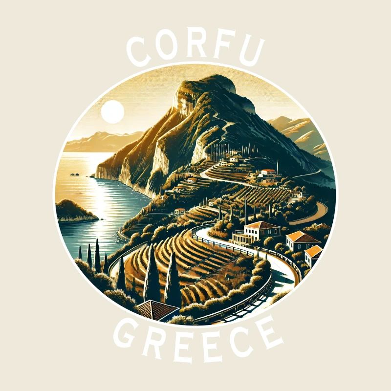 Design de l'île de Corfou en Grèce