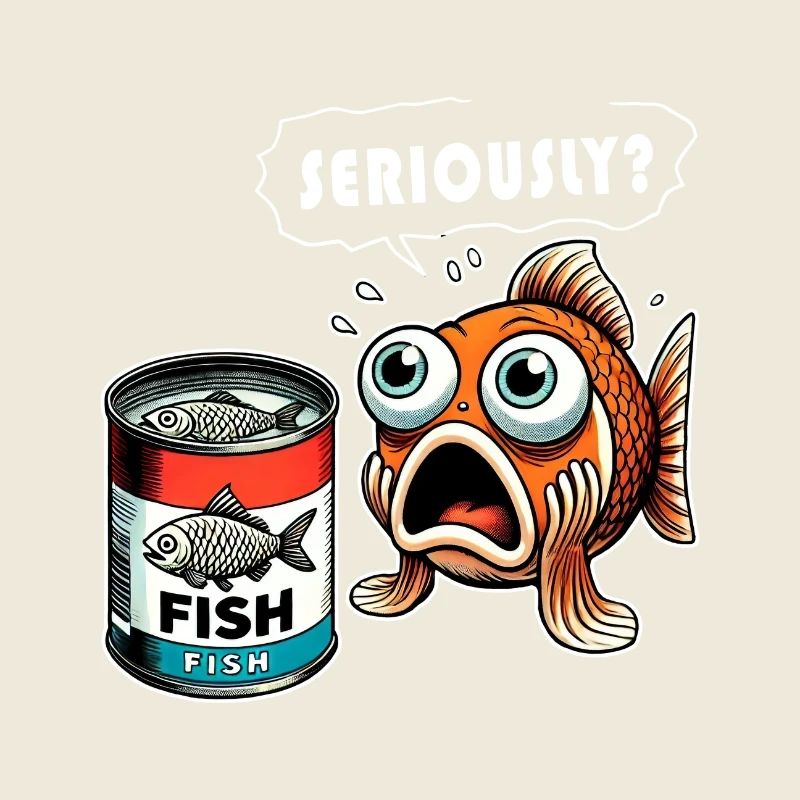 Funny canned fish design