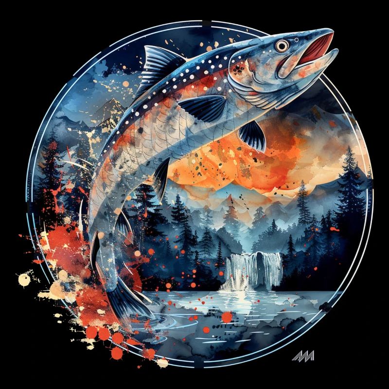 Jumping Fish – Angler Motif – Dynamic Catch