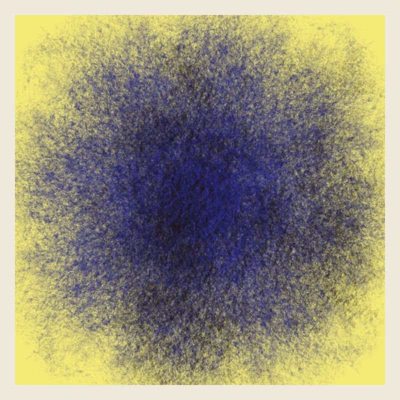 Blue Round Dot with Yellow Background