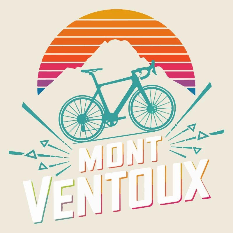 Mont Ventoux Retro Gradient Vélo de Route Art