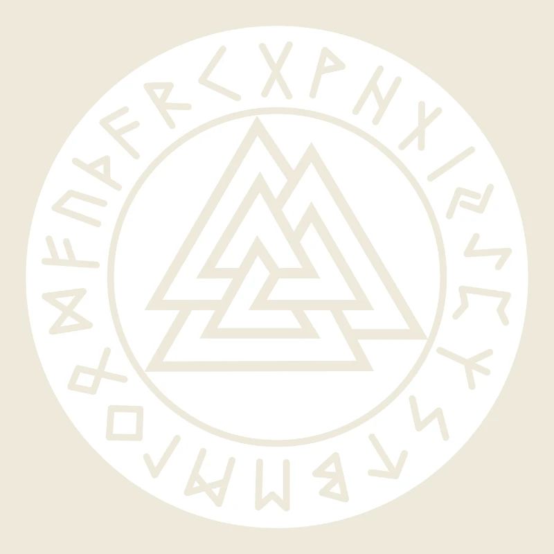 Valknut white rune circle