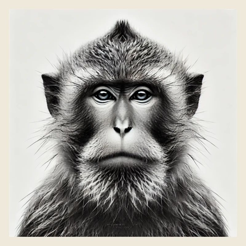 Affe in Graustufen