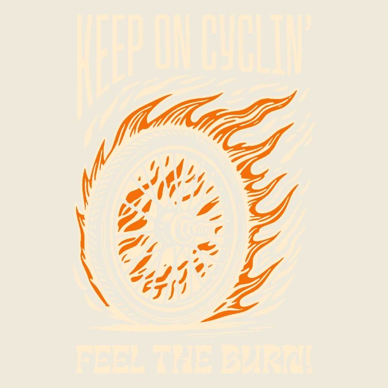 Keep on Cyclin' - Roue de vélo ardente