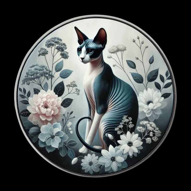 Princesse Sphynx chat parmi les fleurs