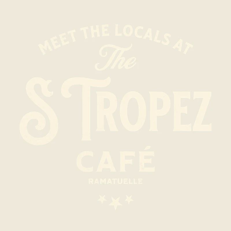 Design typographique vintage St Tropez Café