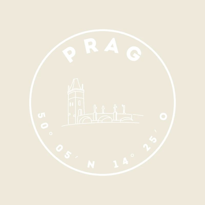 Prag mit Brücke und Koordinaten