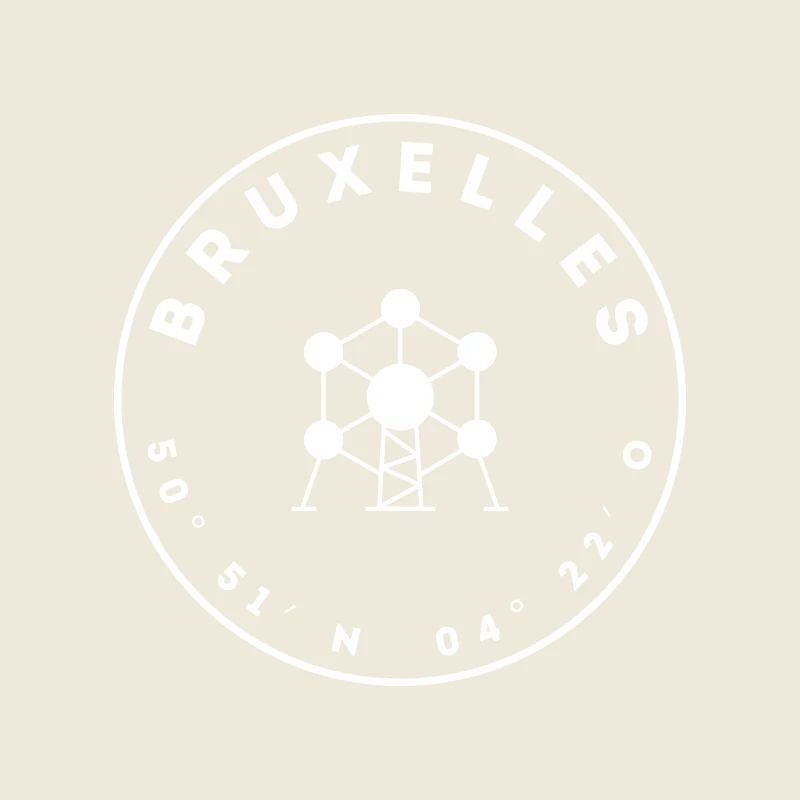 Brussels with Atomium and coordinates