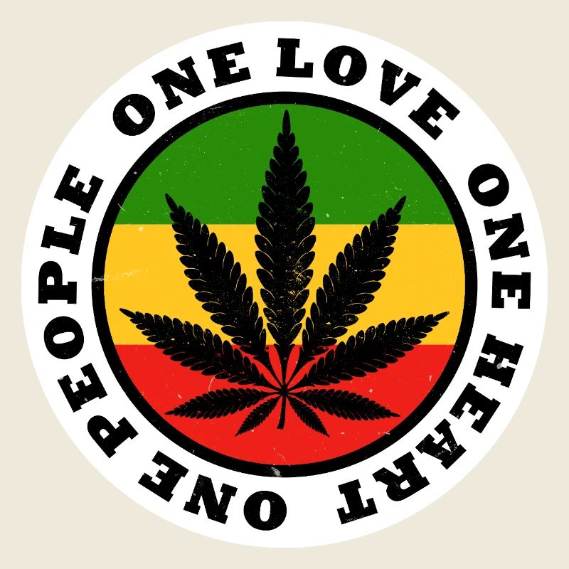 Peace and Love Rasta Leaf Design