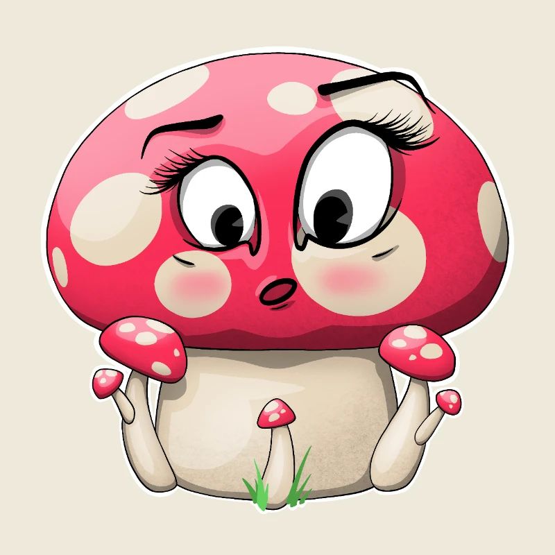 Conception de personnage de champignon rose mignon