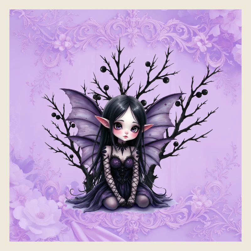 Vampir Fee Mädchen auf dunklem Baum