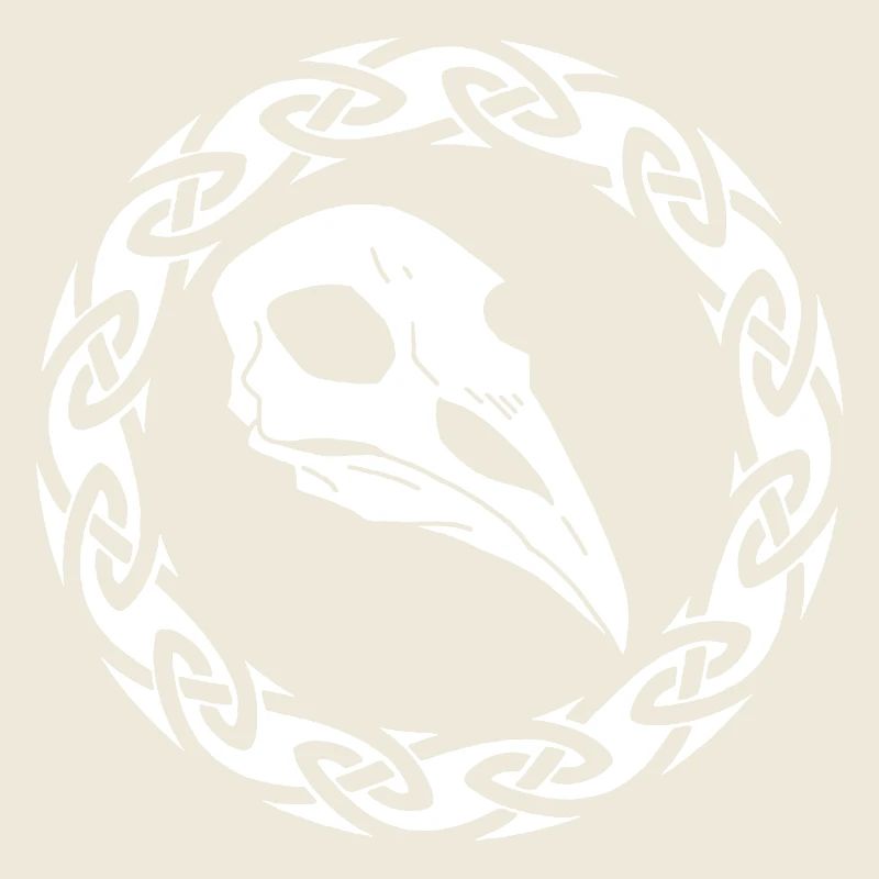 Crâne de corbeau viking blanc
