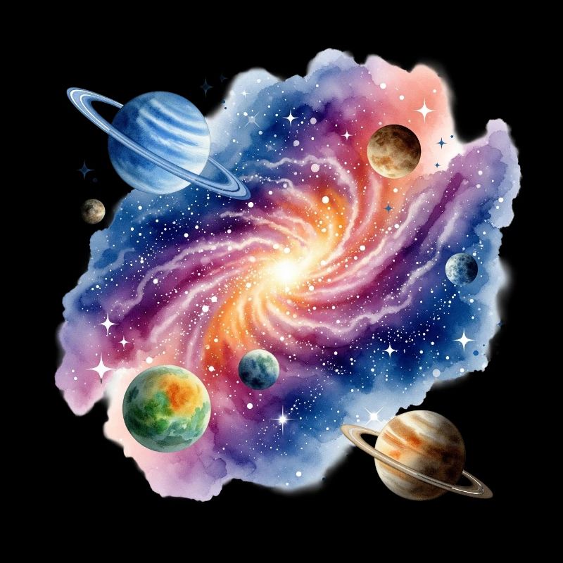 Galactic vortex with planetary constellations