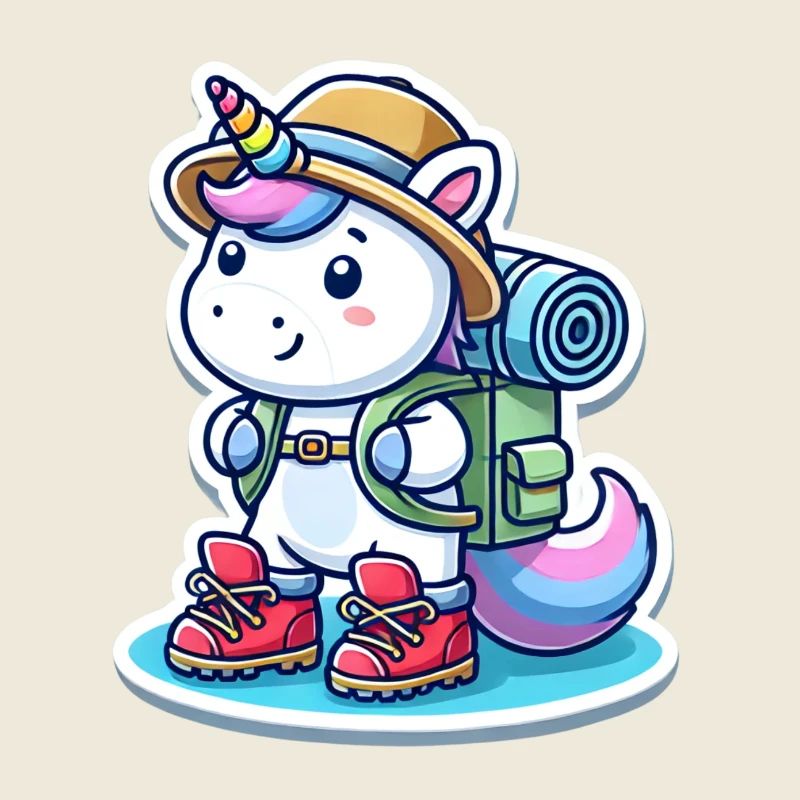 Abenteuer Einhorn mit Rucksack & Wanderschuhen