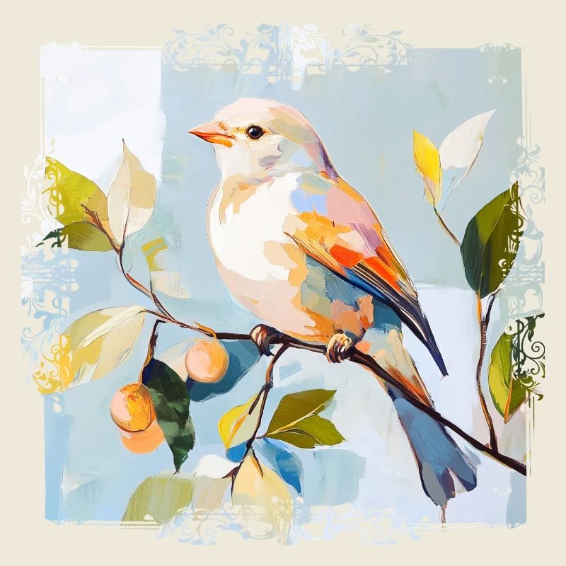 Oiseau coloré dans le style aquarelle