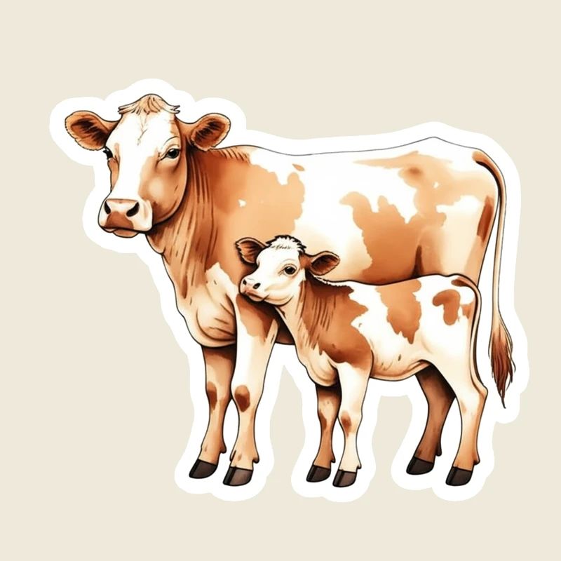 Amour de la vache – Mère et veau