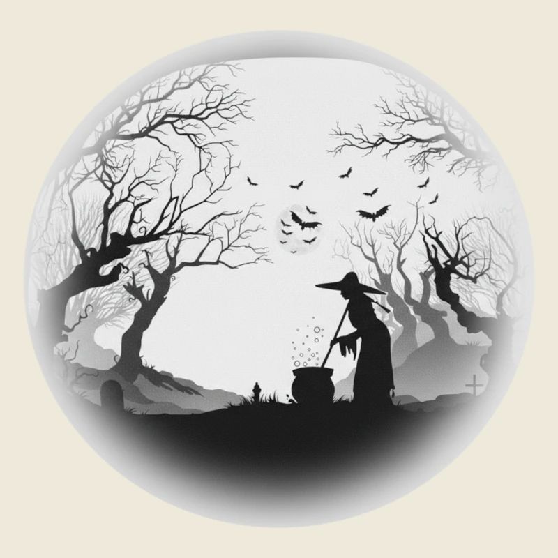 Spukwald Hexenkessel Silhouette