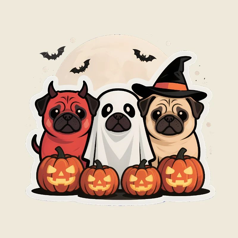 Mops Halloween Kostüm Lustig Kürbis Geschenk