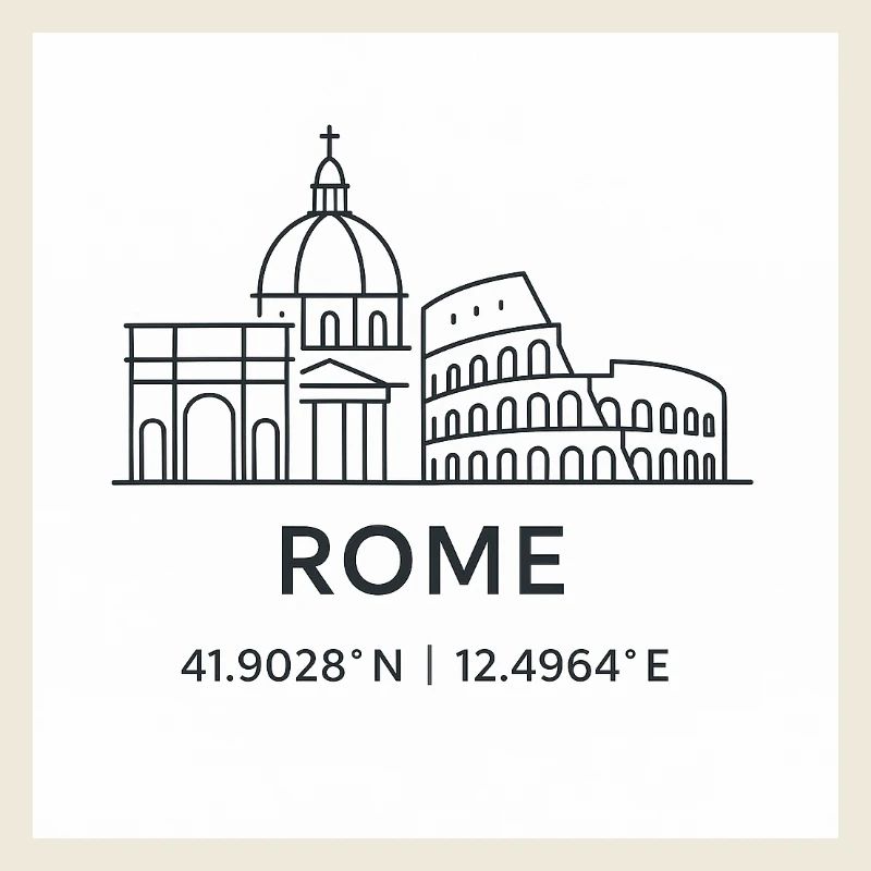 Rome Line Art Silhouette Point de repère
