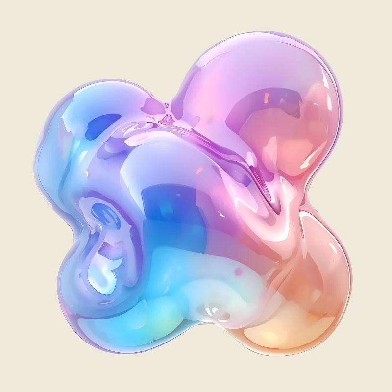 Glossy Pastel Abstract Bubble Design