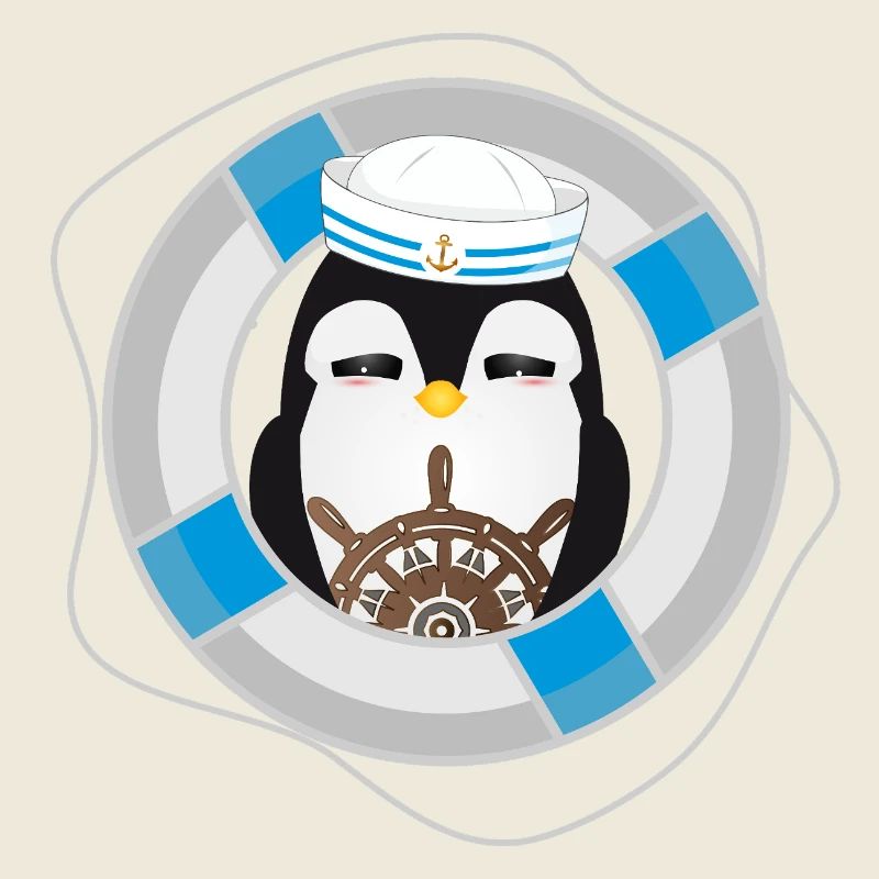 Penguin Captain – Maritime Seafarer Motif